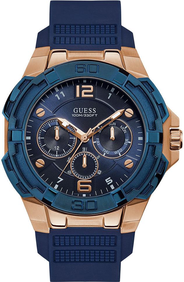 Guess GUW1254G3 Pusulalı Takvimli 52 mm Lacivert Silikon Kordon Analog Erkek Kol Saati