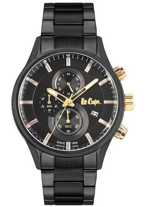 Lee Cooper LC06555.650 Takvimli 44 mm Siyah Çelik Kordon Analog Erkek Kol Saati