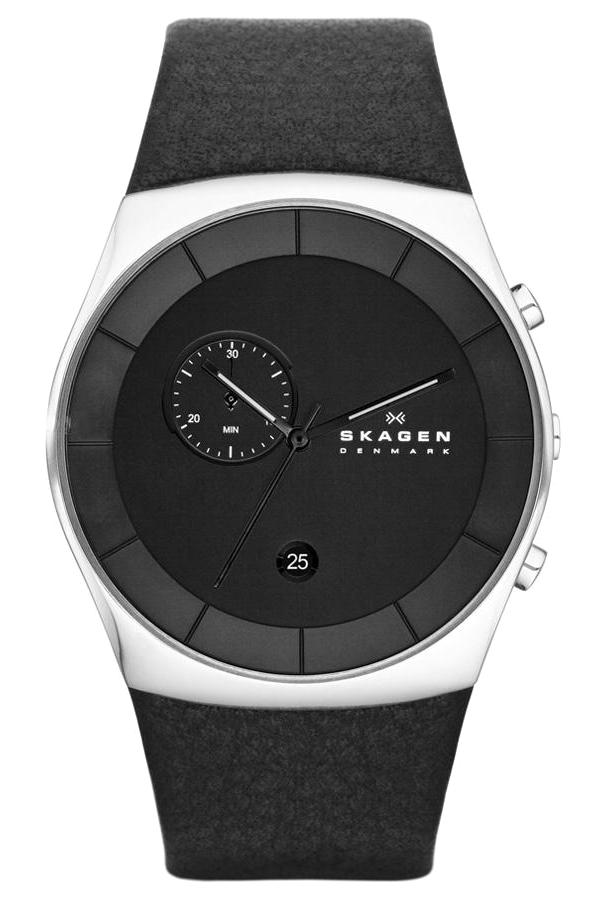 Skagen SKW6070 Takvimli 42 mm Siyah Deri Kordon Analog Erkek Kol Saati