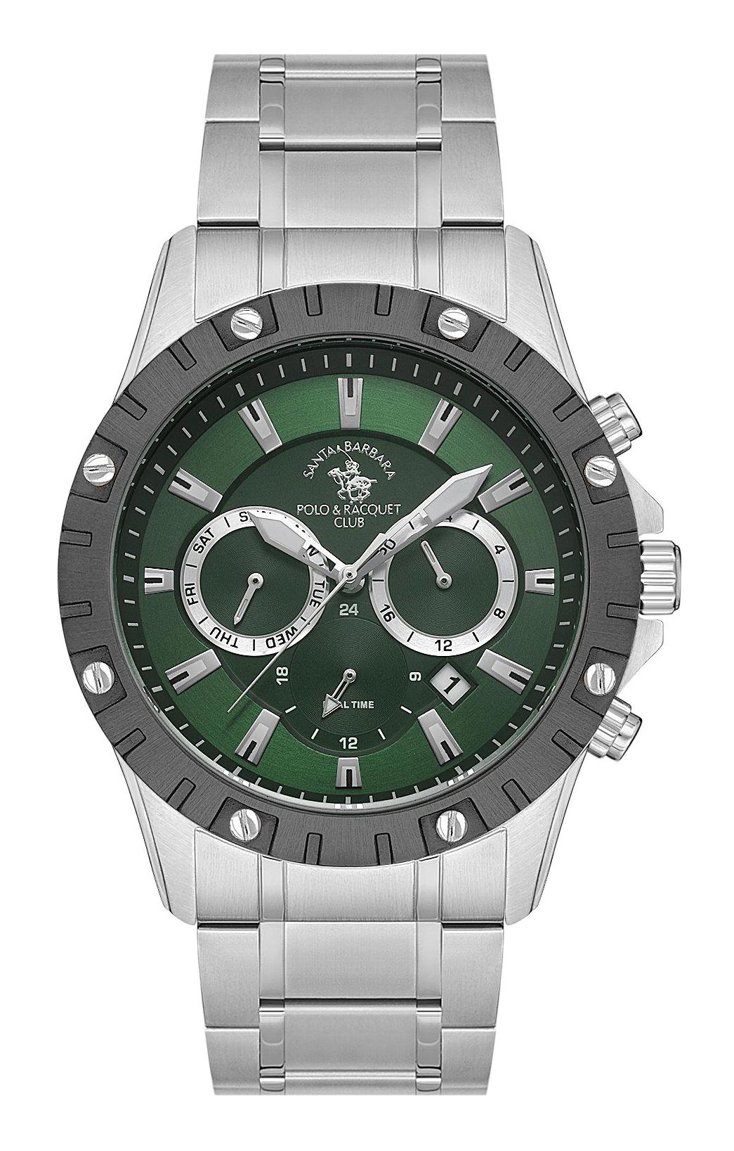 Santa Barbara Polo & Racquet Club SB.1.10545.3 Takvimli 44 mm Çelik Kordon Analog Erkek Kol Saati