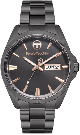 Sergio Tacchini ST.1.10183.3 Takvimli 42 mm Antrasit Çelik Kordon Analog Kol Saati
