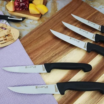 Castle Kitchen Incisive Mutfak Bıçak Seti 5'Li Günlük Kullanım Et Ekmek Sebze Meyve Bıçağı