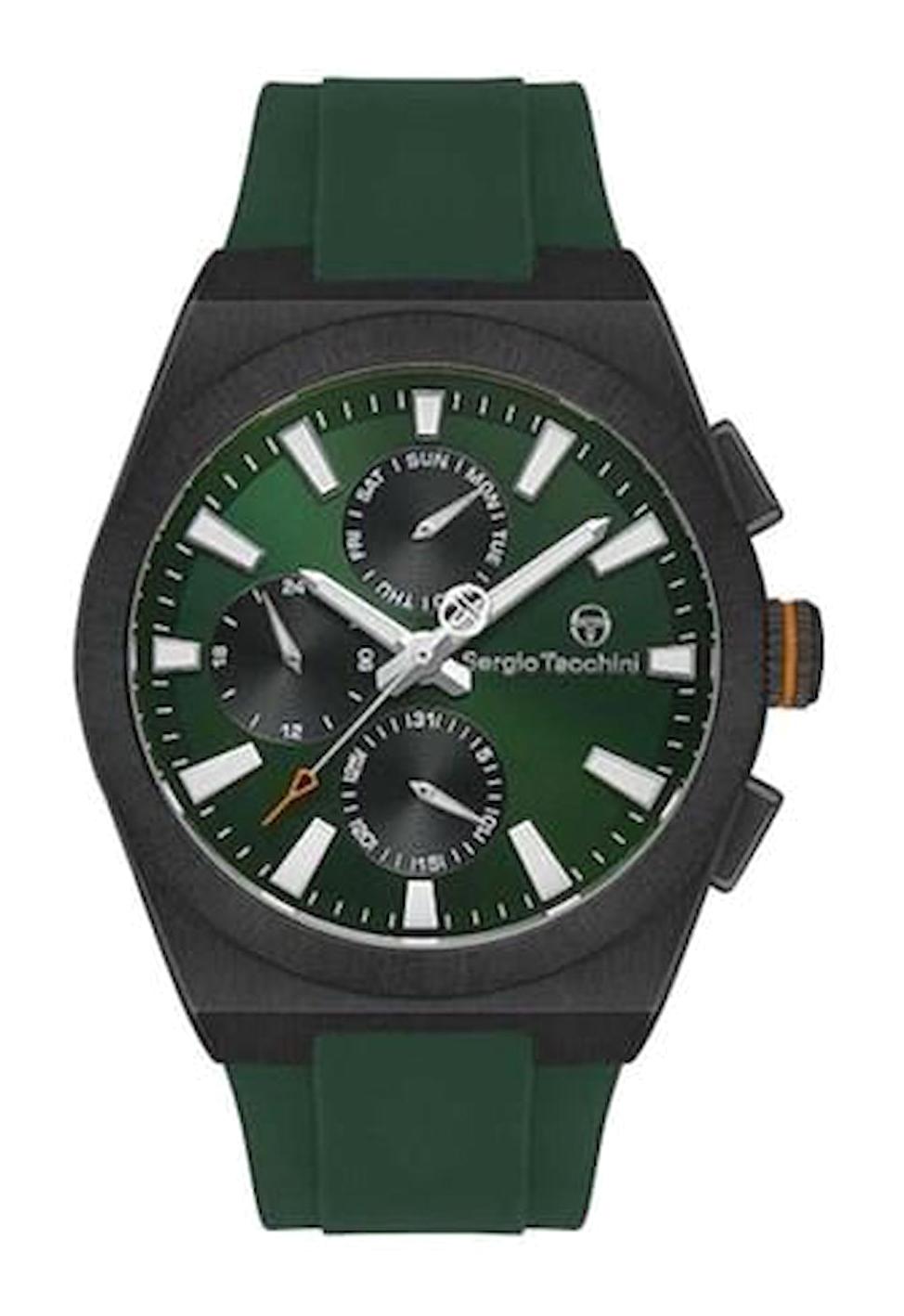 Sergio Tacchini ST.1.10362.3 Takvimli 45 mm Yeşil Silikon Kordon Analog Erkek Kol Saati