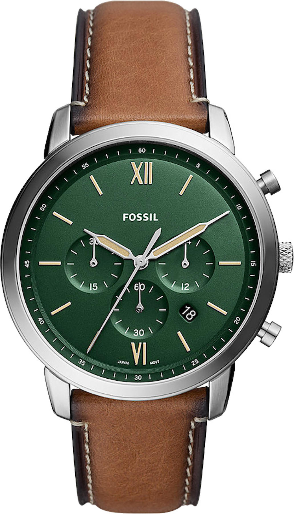 Fossil FFS5963 Takvimli 44 mm Kahverengi Deri Kordon Analog Erkek Kol Saati
