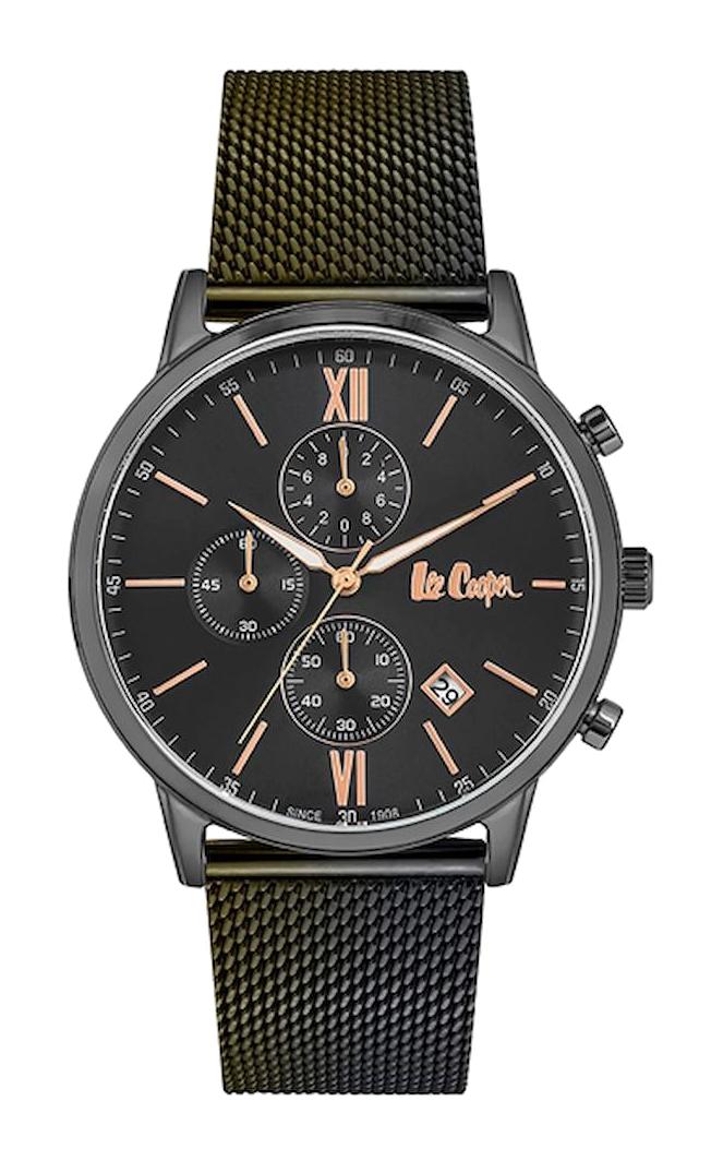 Lee Cooper LC07012.060 Takvimli 44 mm Yeşil Çelik Kordon Analog Erkek Kol Saati