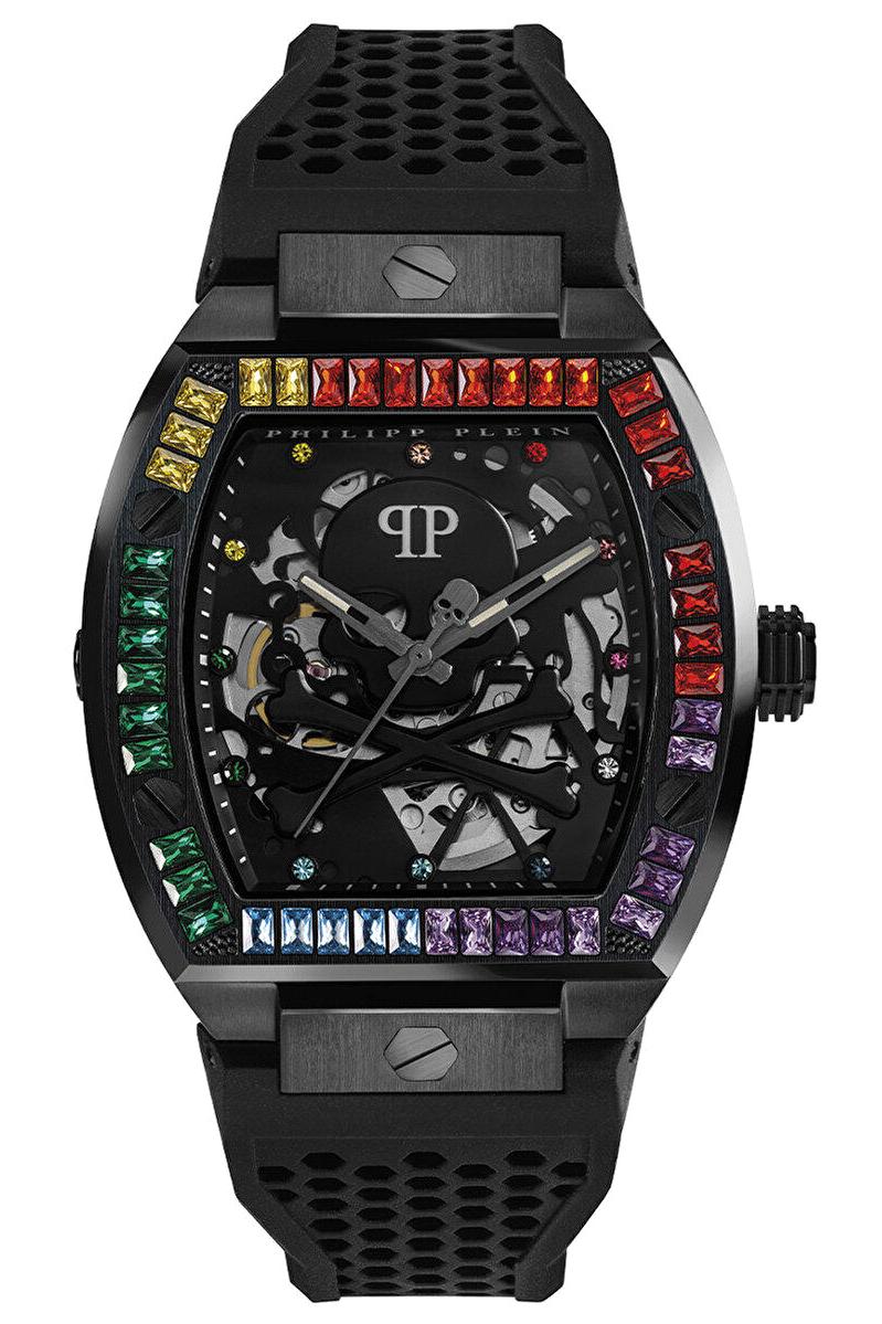 Philipp Plein PWBAA0621 44 mm Siyah Silikon Kordon Analog Erkek Kol Saati
