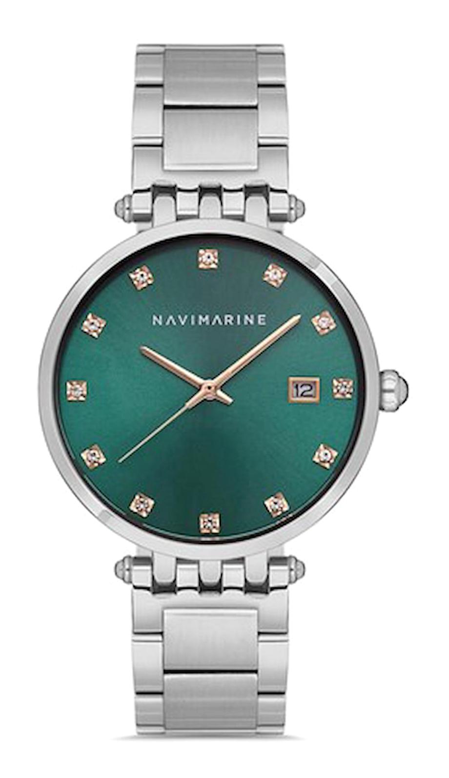 Navimarine NM147-04 Takvimli 34 mm Çelik Kordon Analog Kol Saati