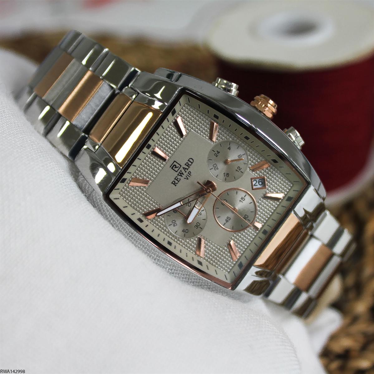Reward RWA142998 Takvimli 40 mm Gri-Rose Gold Çelik Kordon Analog Erkek Kol Saati
