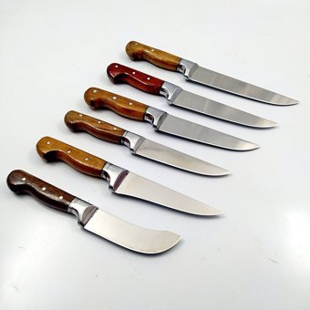 Göcen 6 Parça Bıçak Seti Mutfak Bıçakları Salata Bıçağı Et Bıçağı Bilezikli Bıçak Seti Kasap Bıçakları