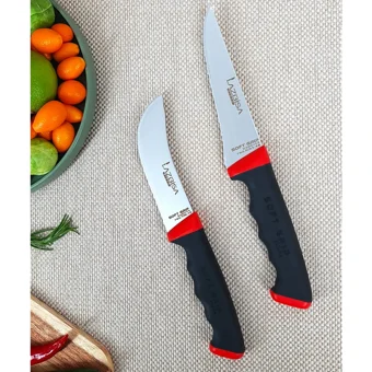 Lazbisa Soft Grip 2 Parça Mutfak Bıçak Seti Et Ekmek Sebze Meyve Bıçak