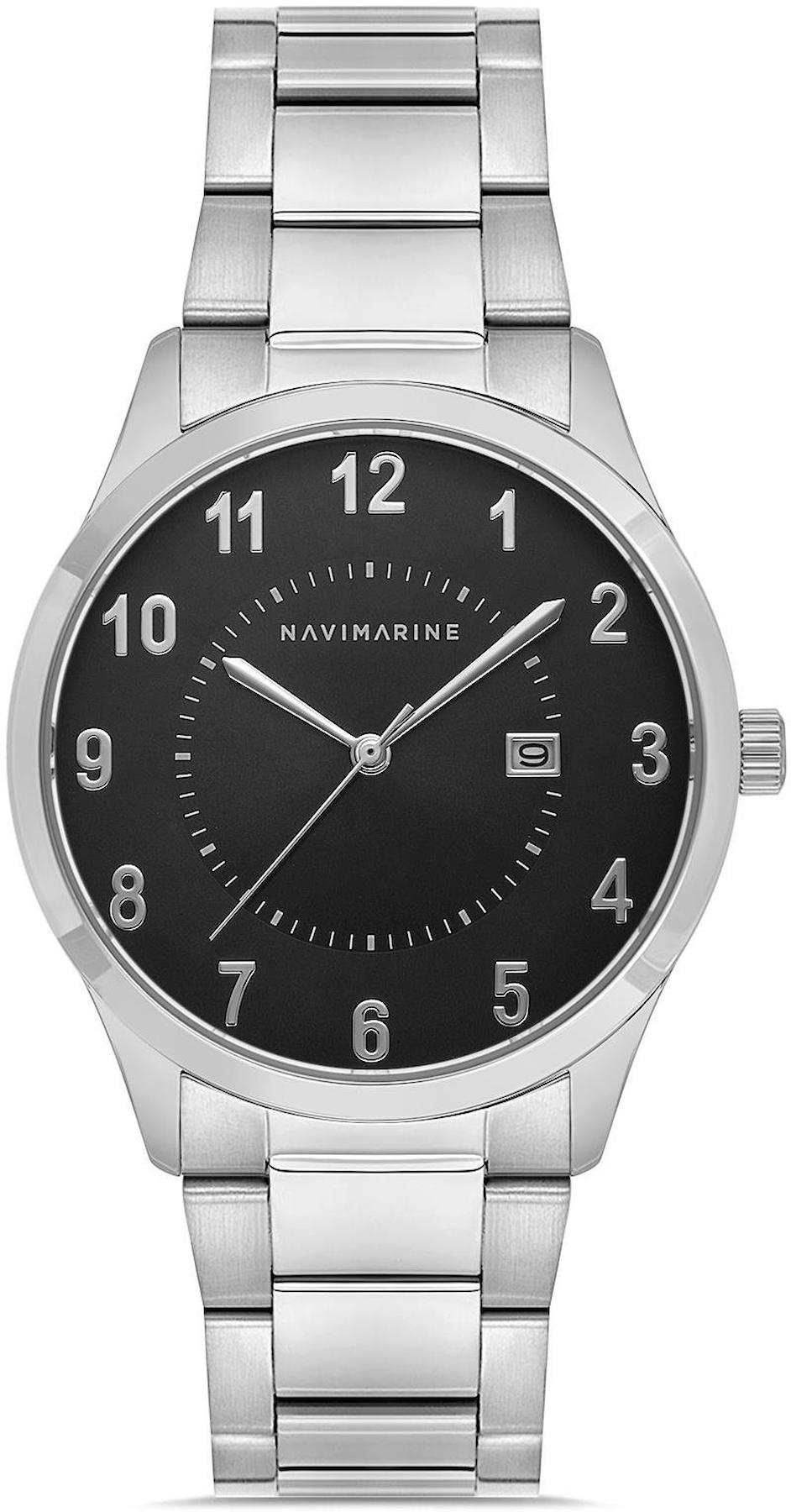 Navimarine NM198-02 Takvimli 42 mm Çelik Kordon Analog Kol Saati