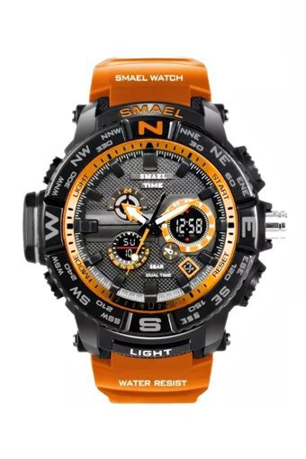 Smael 1531T Takvimli 44 mm Turuncu Silikon Kordon Analog Erkek Kol Saati