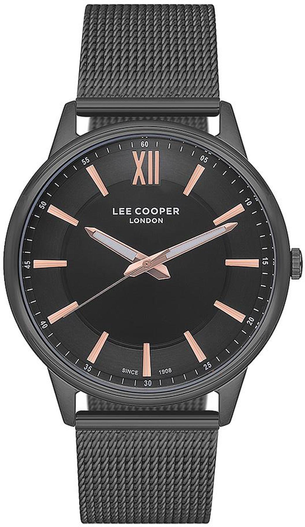 Lee Cooper LC07155.060 44 mm Siyah Çelik Kordon Analog Erkek Kol Saati