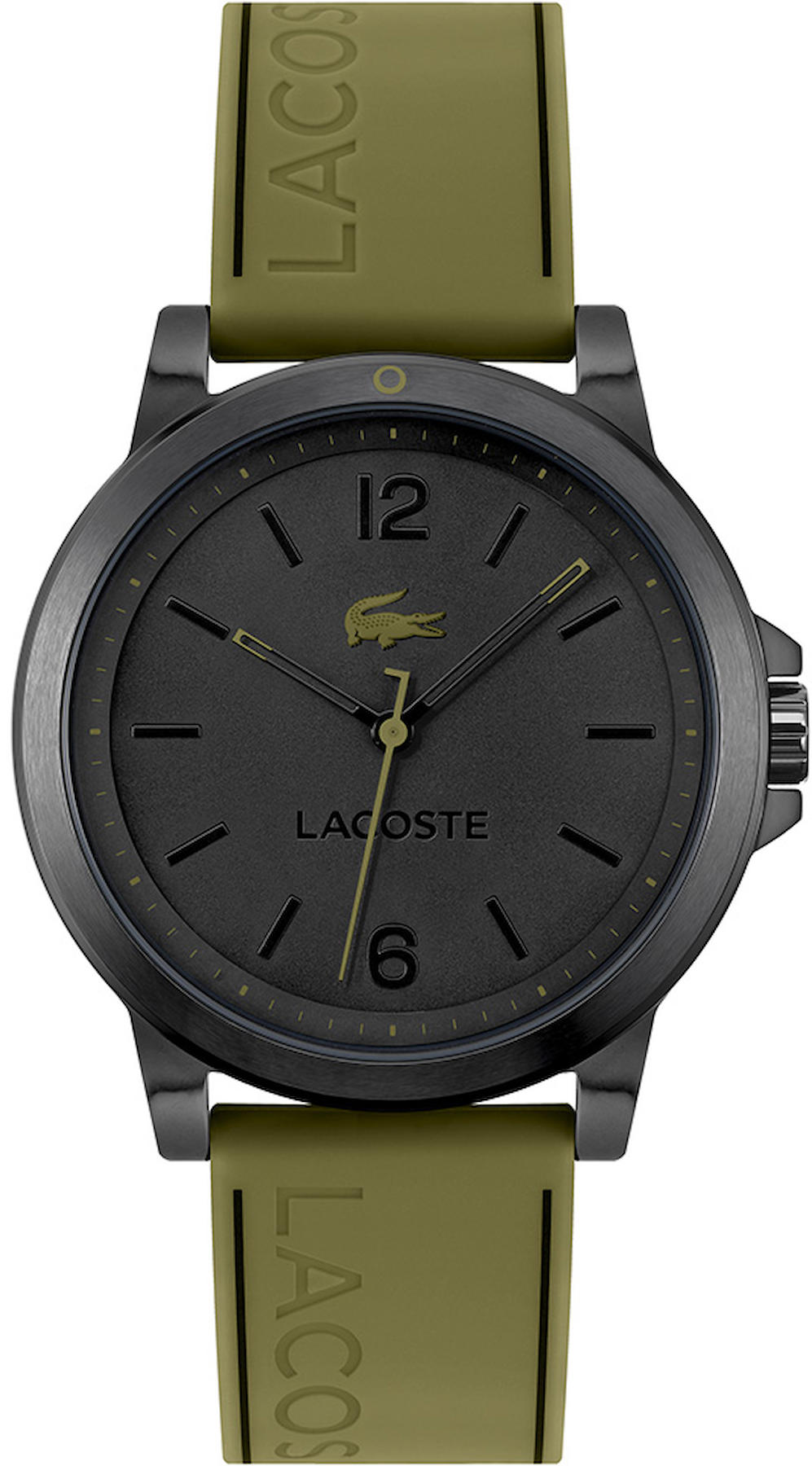 Lacoste LAC2011220 43 mm Haki Plastik Kordon Analog Erkek Kol Saati