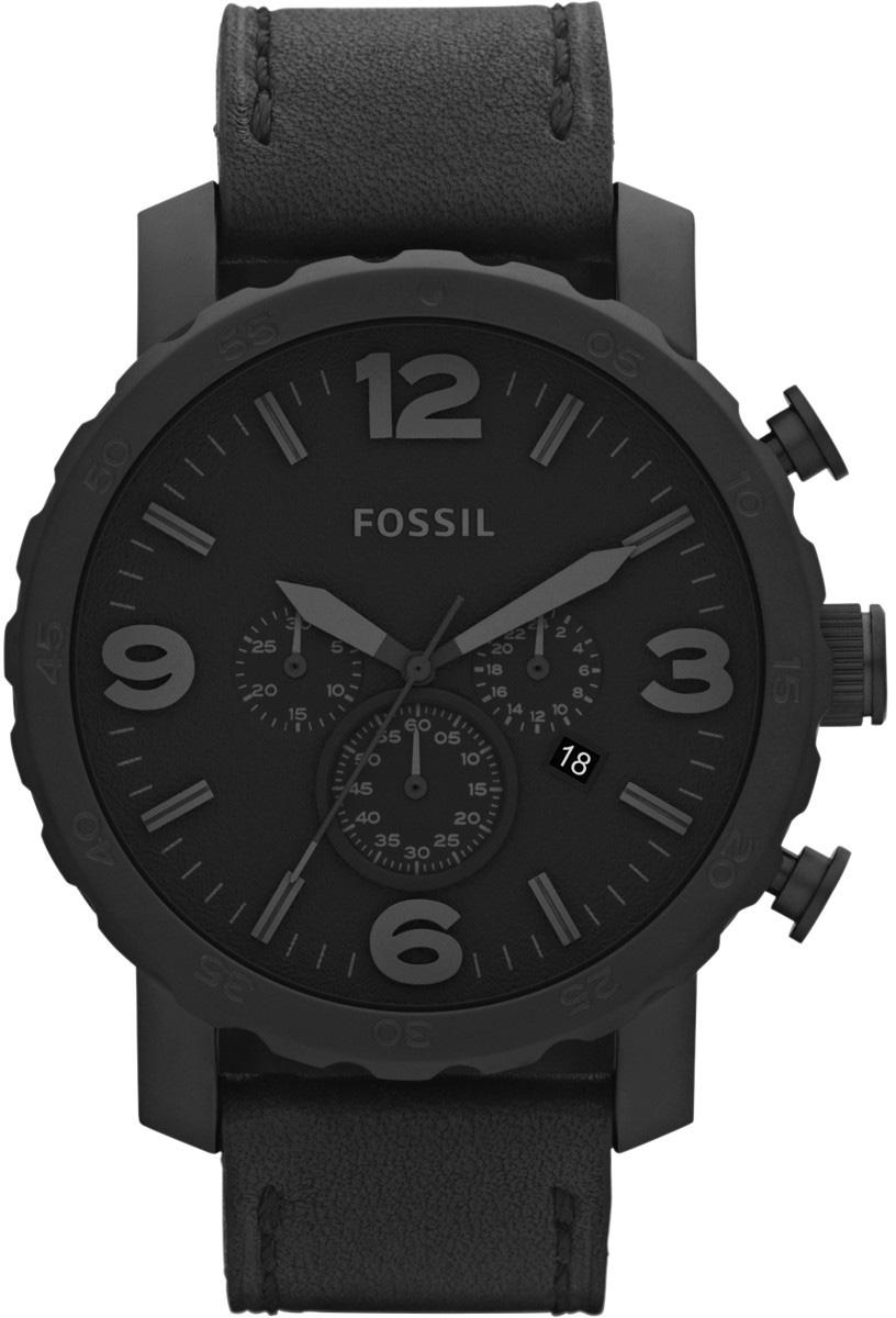 Fossil FJR1354 Takvimli 50 mm Siyah Deri Kordon Analog Erkek Kol Saati
