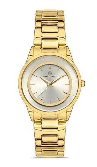 David Guner DG-8242LA-B4 Takvimli 40 mm Altın Çelik Kordon Analog Kol Saati
