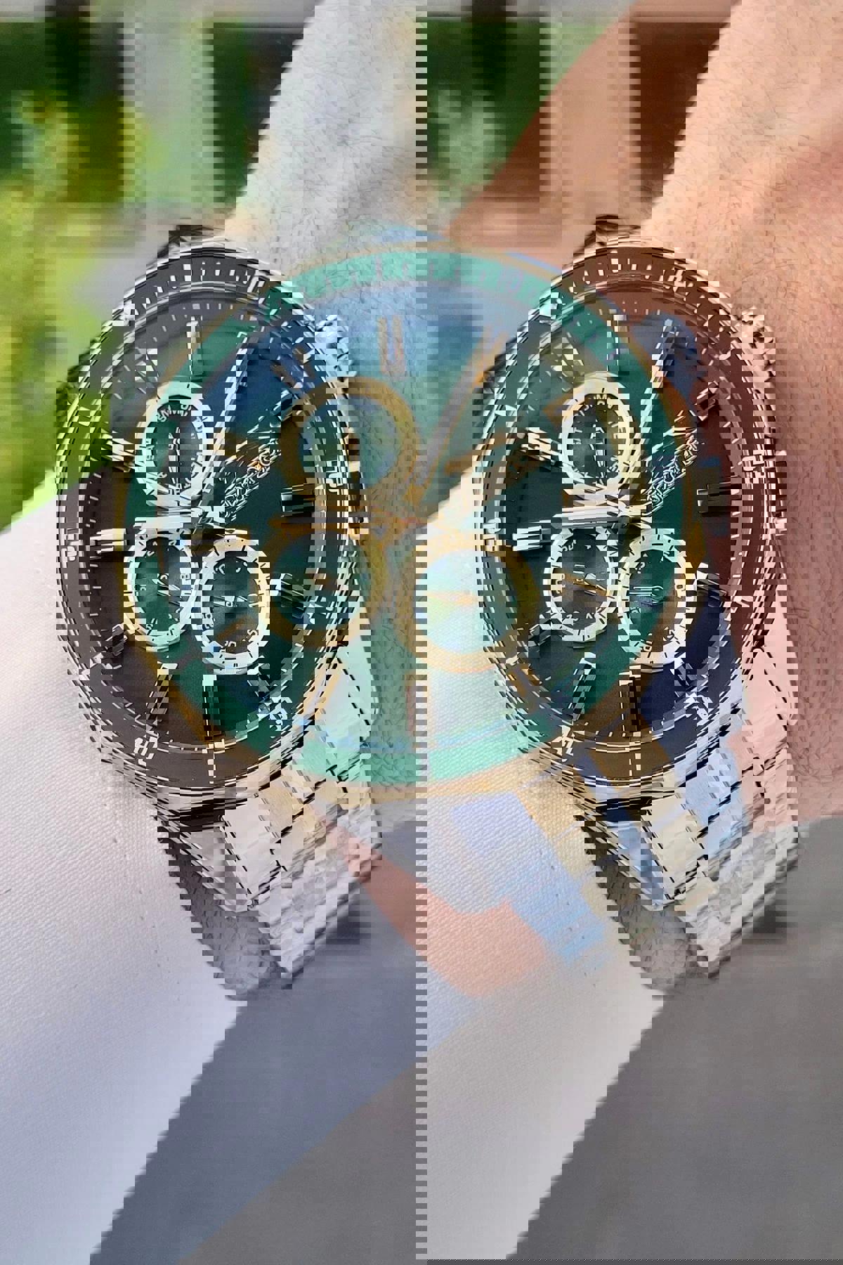 Slazenger SLISTE11 Takvimli 46 mm Altın-Çelik Kordon Analog Erkek Kol Saati