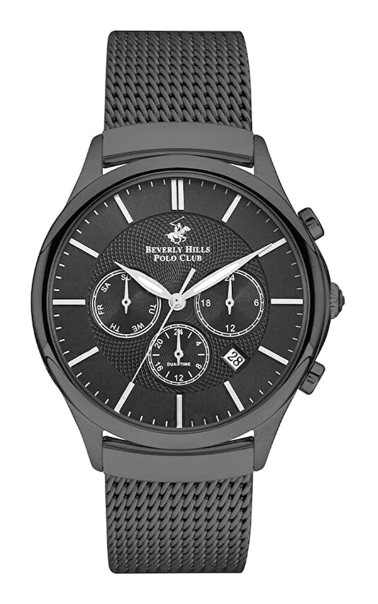 Beverly Hills Polo Club BP3233X650 Takvimli 44 mm Siyah Plastik Kordon Analog Erkek Kol Saati