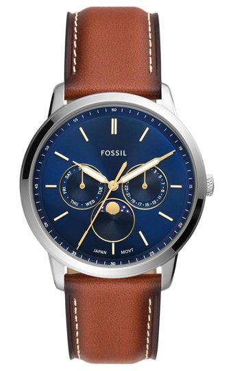 Fossil FFS5903 Takvimli 42 mm Kahverengi Deri Kordon Analog Erkek Kol Saati