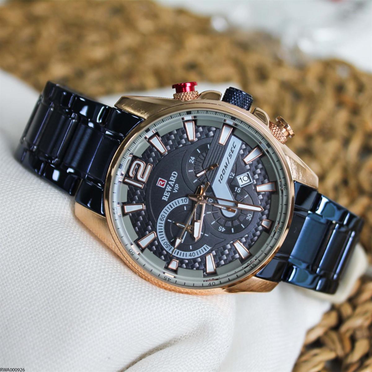 Reward RWA000926 Takvimli 46 mm Lacivert Metal Kordon Analog Erkek Kol Saati