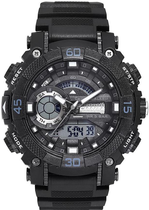 Carrera CRR-M12SK28-AD01 Takvimli 51 mm Siyah Silikon Kordon Analog Kol Saati