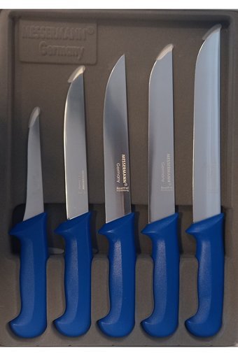 messermann germany Solingen | Bıçak Seti - (5 PARÇA / MAVİ) Solingen Servis Bıçağı Takımı