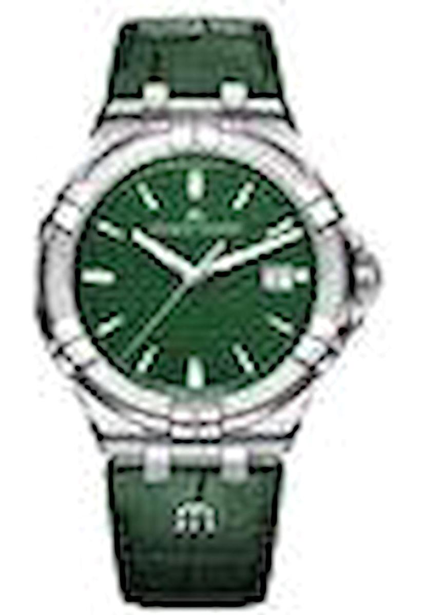 Maurice Lacroix AI1008SS001630-5 Takvimli 42 mm Yeşil Deri Kordon Analog Erkek Kol Saati