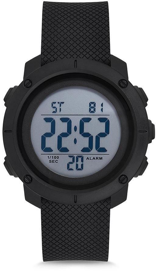 Carrera CRR-M14SK26-DI02 Takvimli 46 mm Siyah Silikon Kordon Dijital Kol Saati