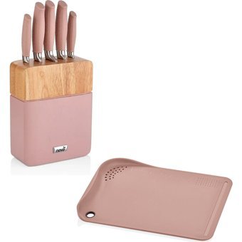 Neva N2591 Rose Chocolate Bıçak Seti & Kesme Tablası İkili Set