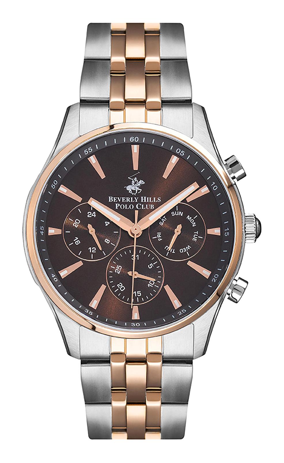 Beverly Hills Polo Club BP3009X540 Takvimli 42 mm Gri-Rose Gold Çelik Kordon Analog Erkek Kol Saati