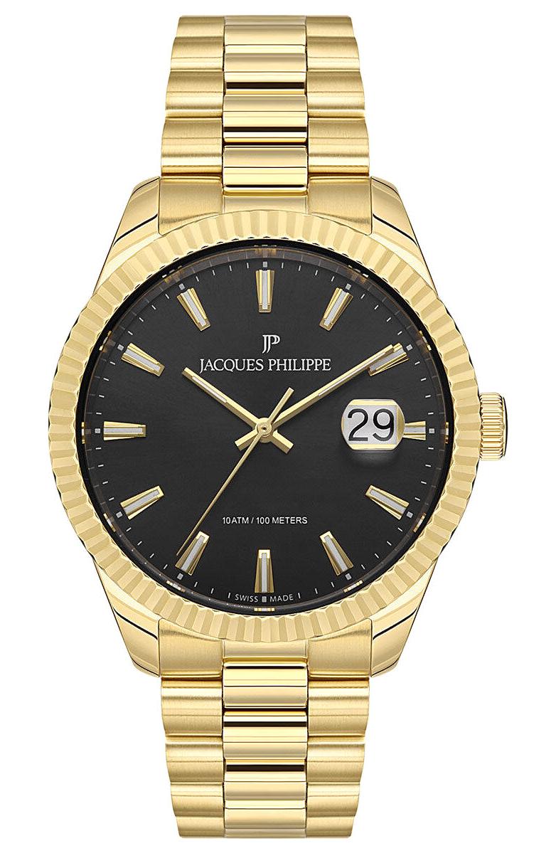 Jacques Philippe JPQGS232314 Takvimli 41 mm Altın Çelik Kordon Analog Erkek Kol Saati