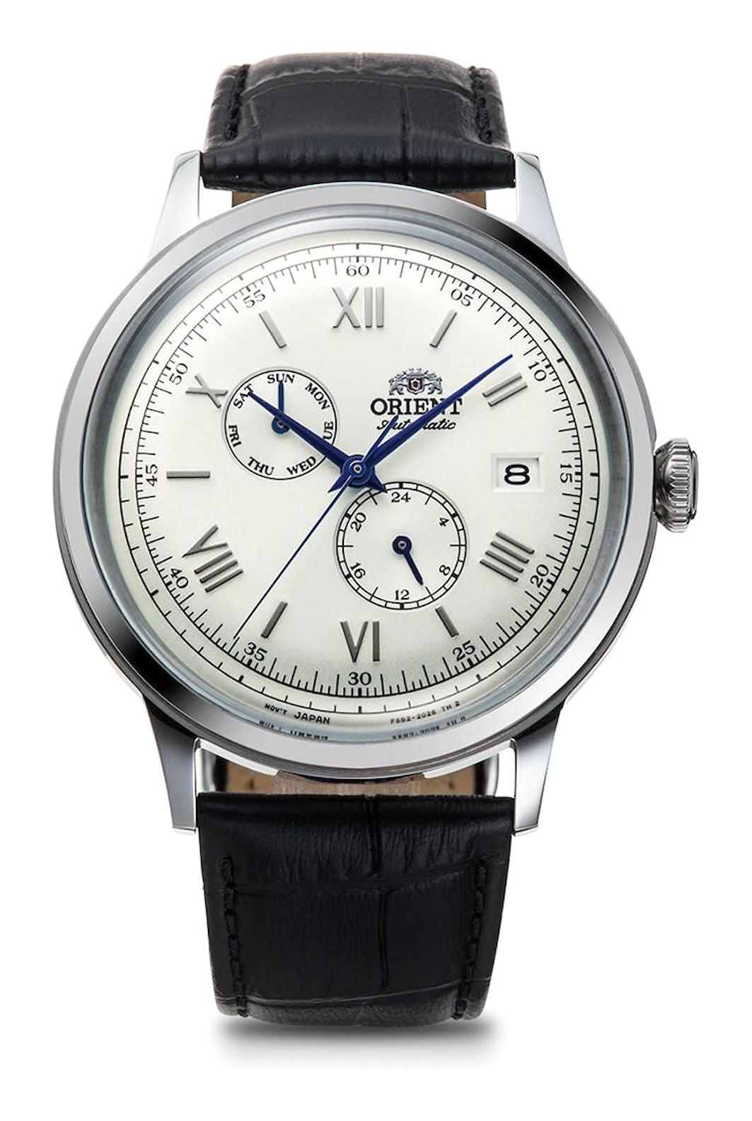 Orient RA-AK0701S10B Takvimli 40 mm Siyah Deri Kordon Analog Kol Saati