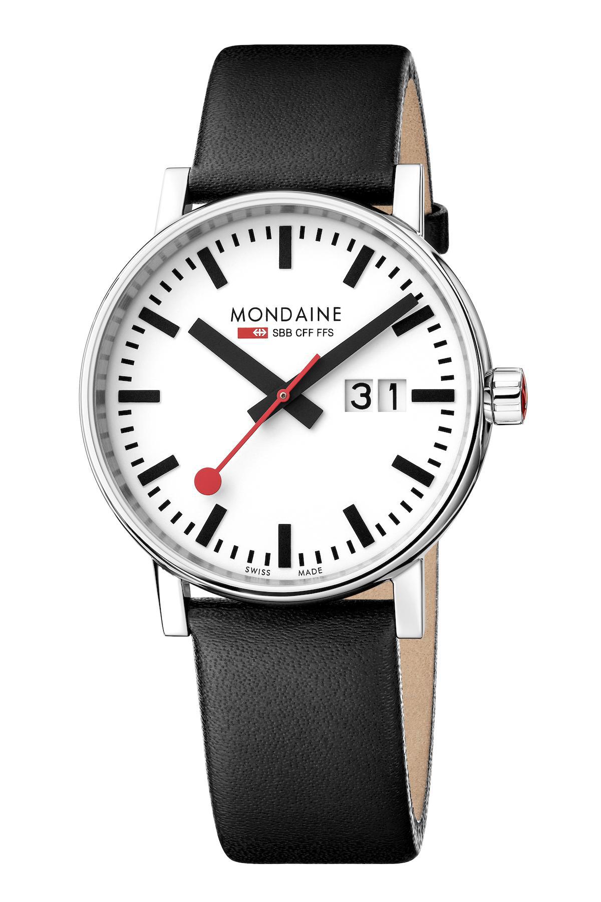 Mondaine Evo2 Big Takvimli 40 mm Siyah Deri Kordon Analog Erkek Kol Saati