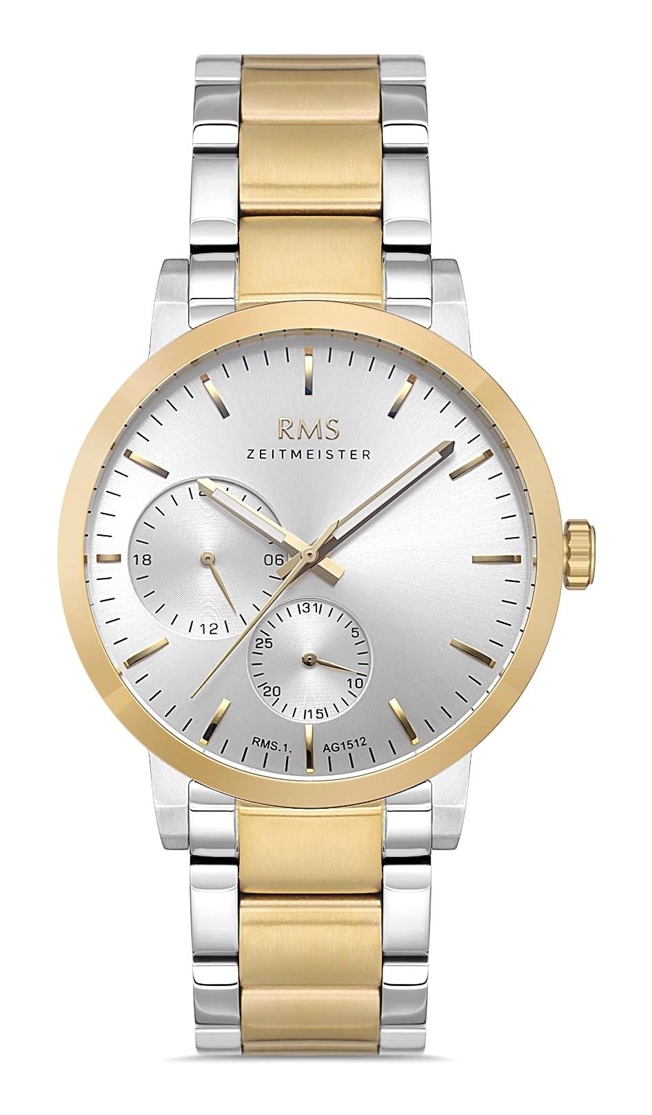 Romanson RMS.1.AG1512.07 Takvimli 42 mm Altın-Çelik Kordon Analog Erkek Kol Saati