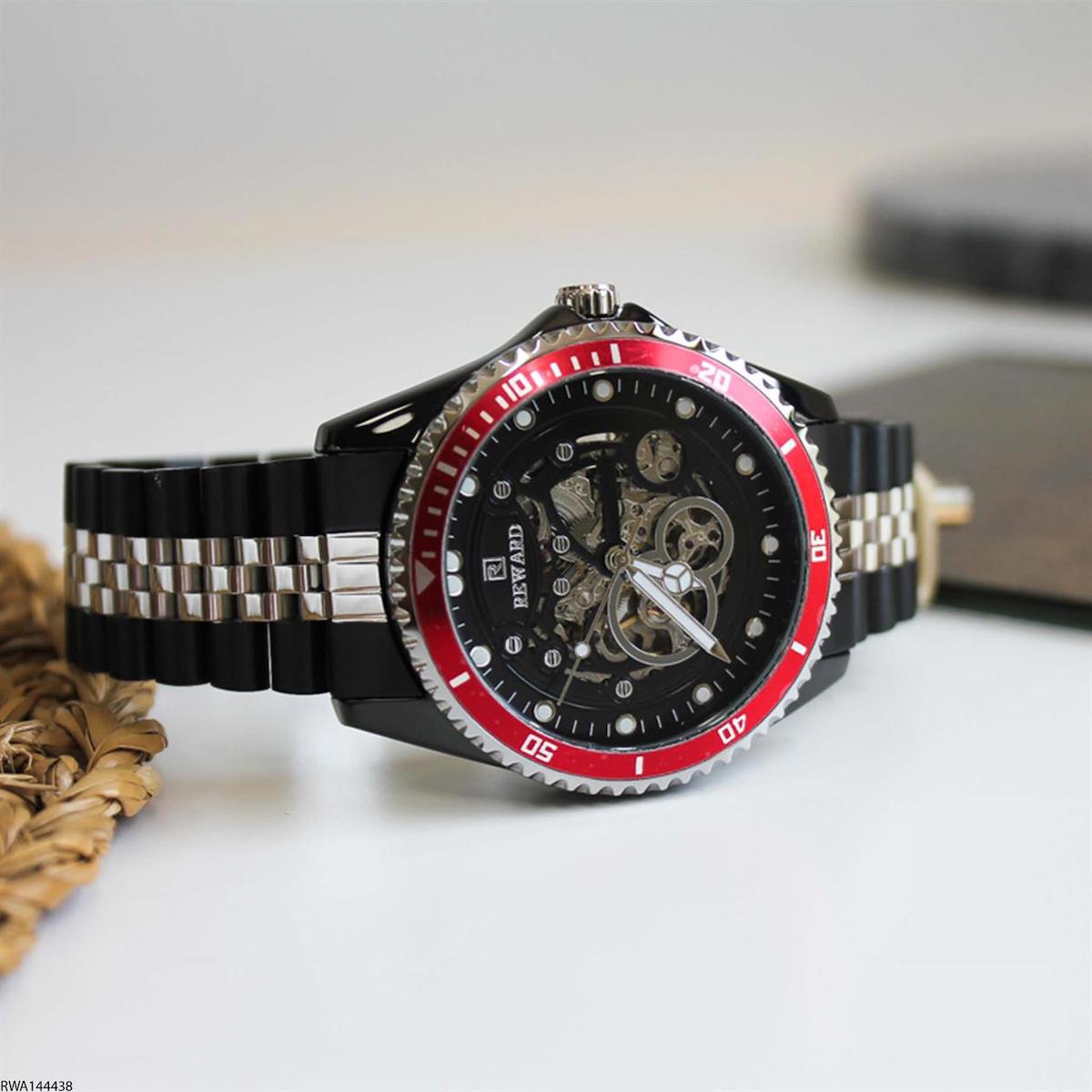 Reward RWA144438 44 mm Gri-Siyah Çelik Kordon Analog Erkek Kol Saati