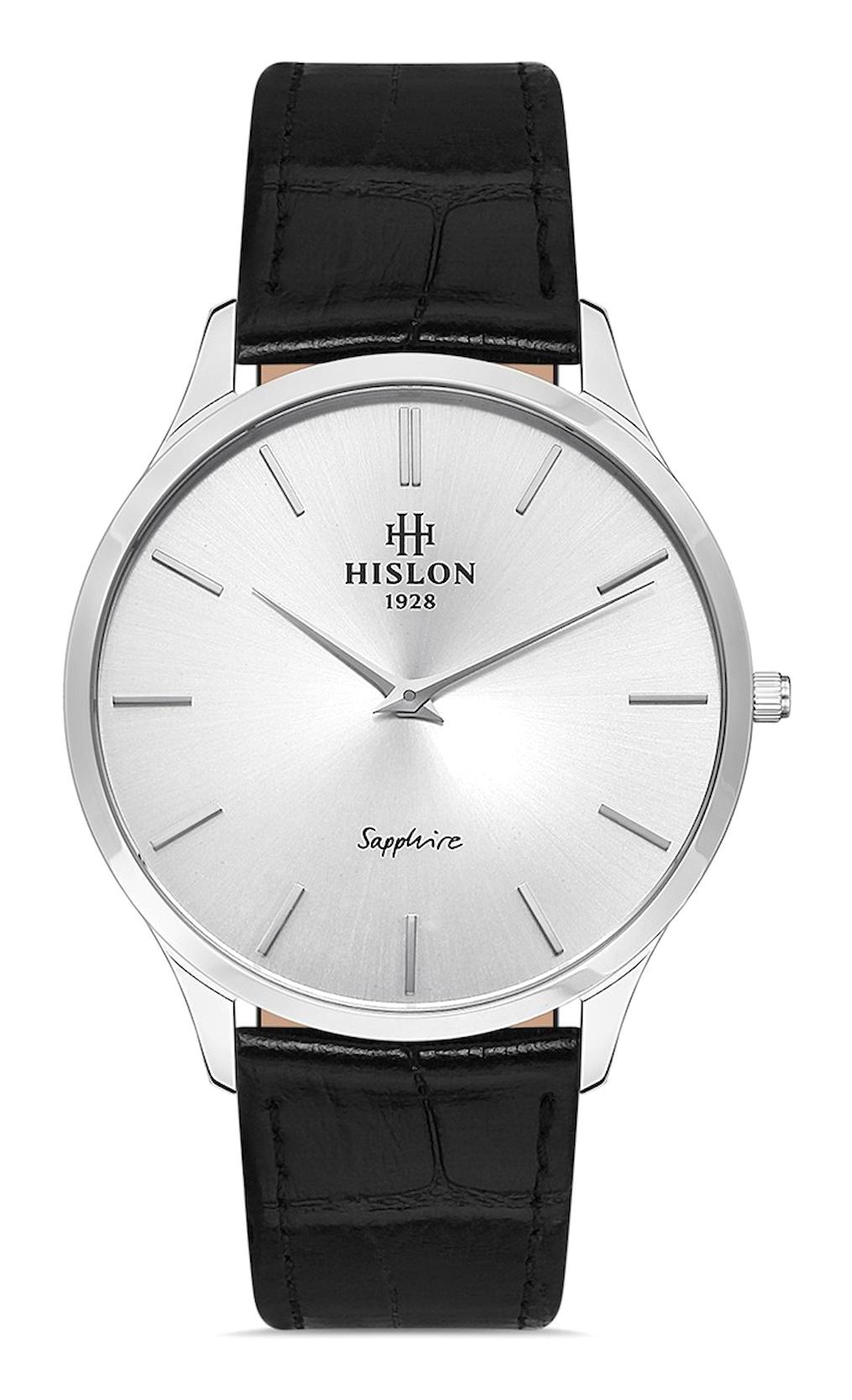 Hislon CL135S-02BS 40 mm Siyah Deri Kordon Analog Erkek Kol Saati