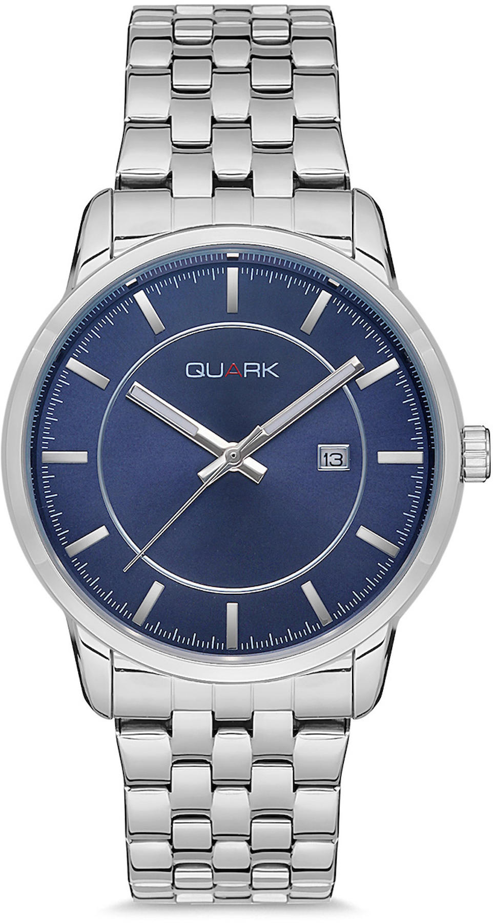 Quark QC-424D-2A Takvimli 43 mm Çelik Kordon Analog Kol Saati