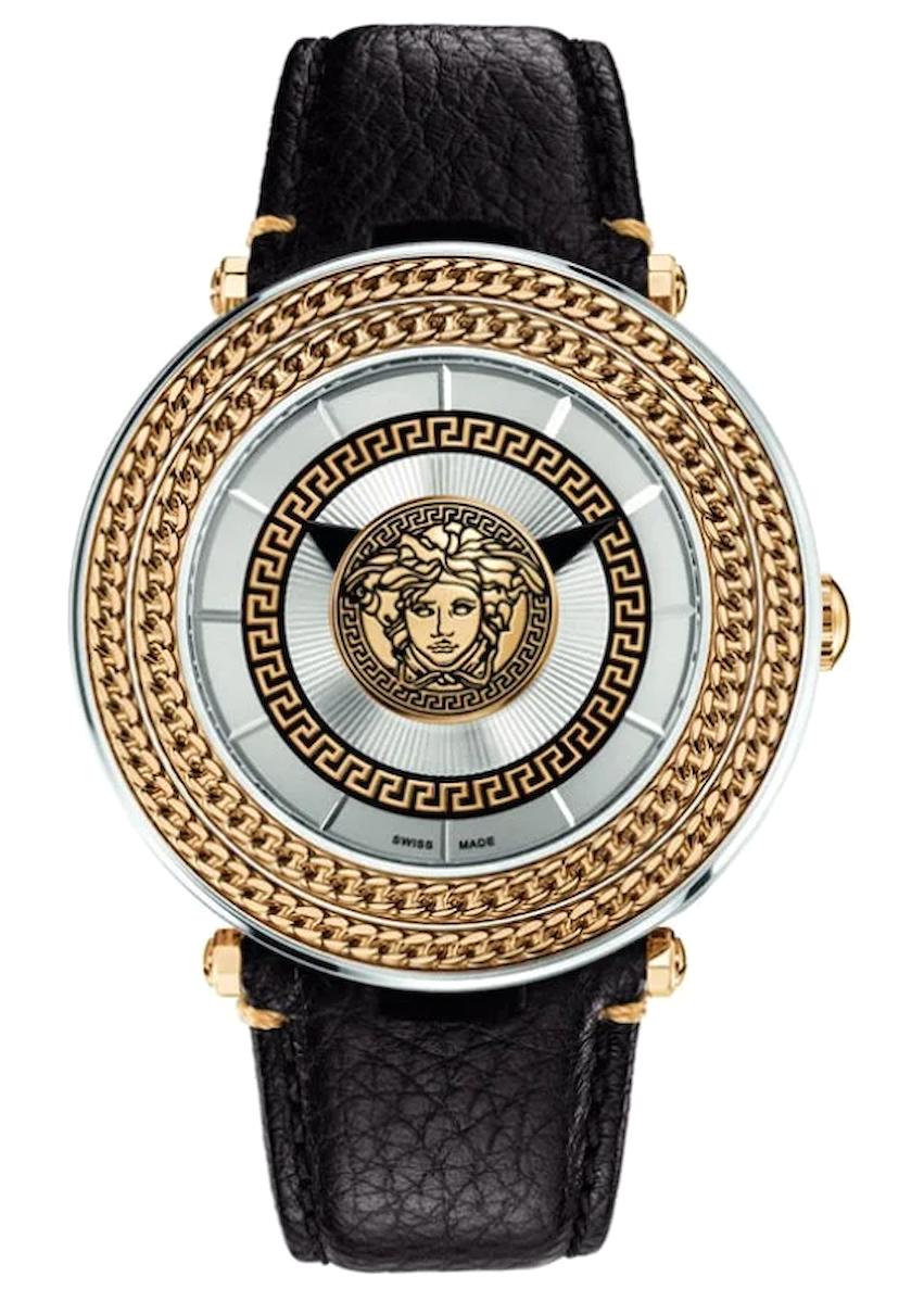 Versace VRSCVQL010015 46 mm Siyah Deri Kordon Analog Erkek Kol Saati