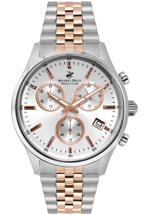 Beverly Hills Polo Club BP3000X330 Takvimli 45 mm Altın-Çelik Kordon Analog Erkek Kol Saati