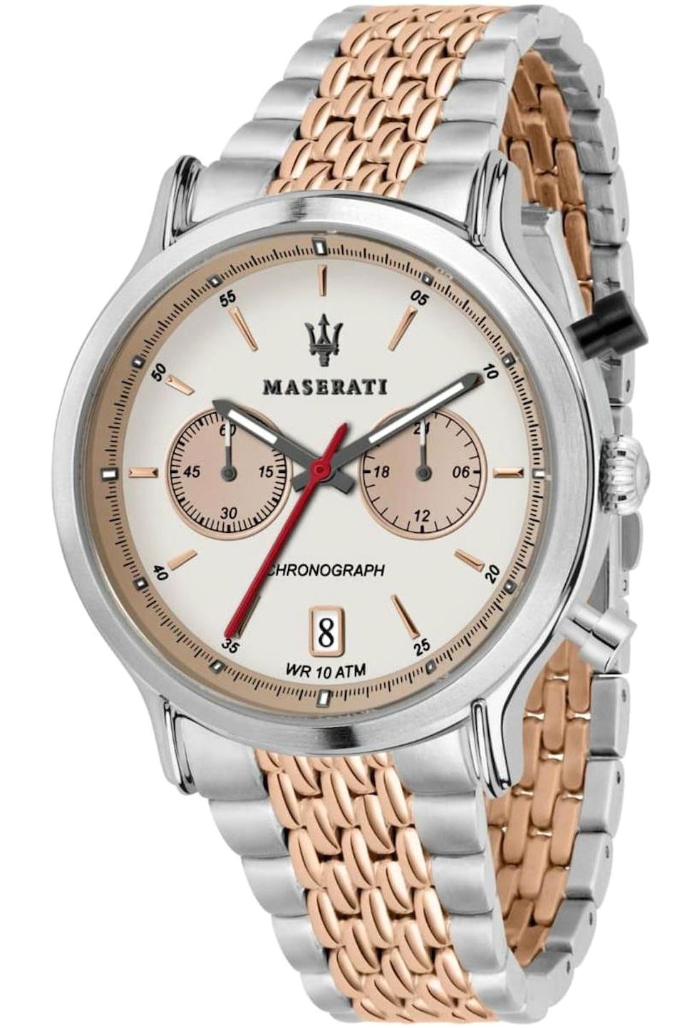 Maserati R8873638002 Takvimli 42 mm Gri-Rose Gold Çelik Kordon Analog Erkek Kol Saati