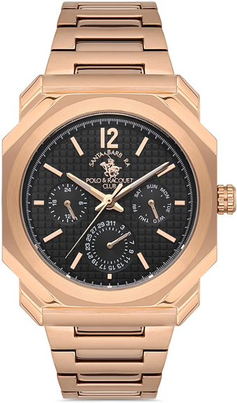 Santa Barbara Polo & Racquet Club SB.1.10275.5 Takvimli 44 mm Rose Gold Çelik Kordon Analog Kol Saati