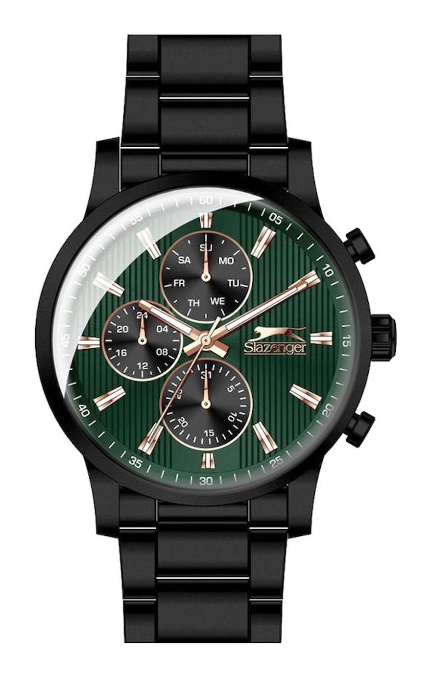 Slazenger SL.09.2188.2.04 Takvimli 43 mm Siyah Çelik Kordon Analog Erkek Kol Saati