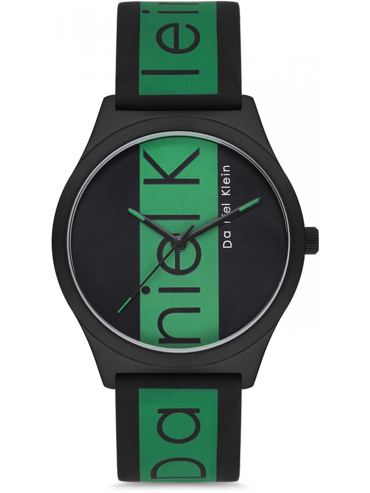 Daniel Klein DK.1.12617.3 Takvimli 42 mm Siyah-Yeşil Silikon Kordon Analog Erkek Kol Saati