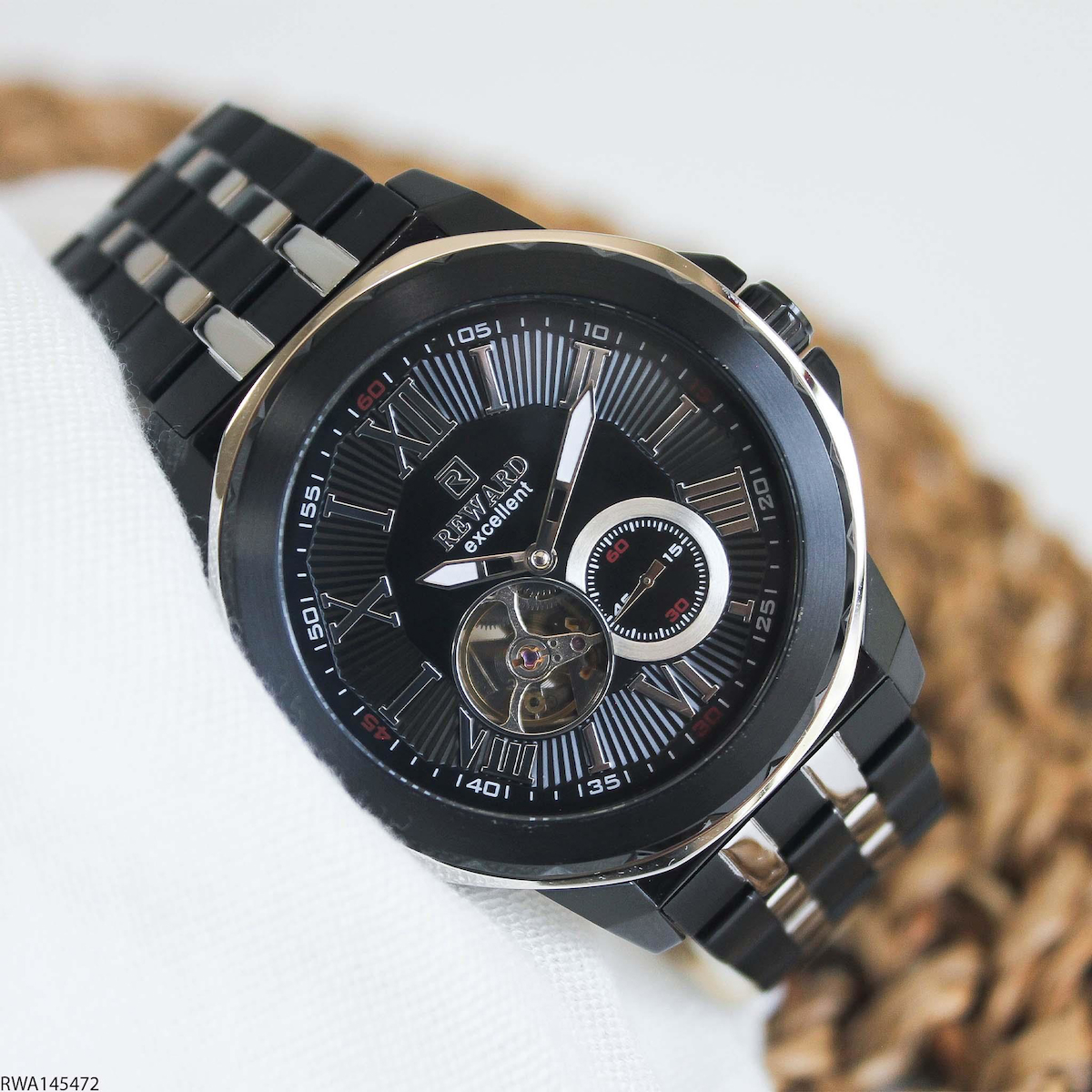 Reward RWA145472 44 mm Gri-Siyah Çelik Kordon Analog Erkek Kol Saati