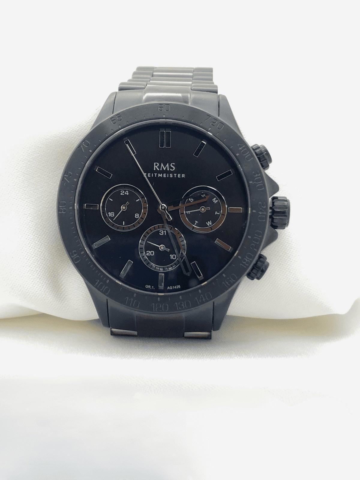 Romanson GR.1.AG1426.07 Takvimli 44 mm Siyah Çelik Kordon Analog Erkek Kol Saati