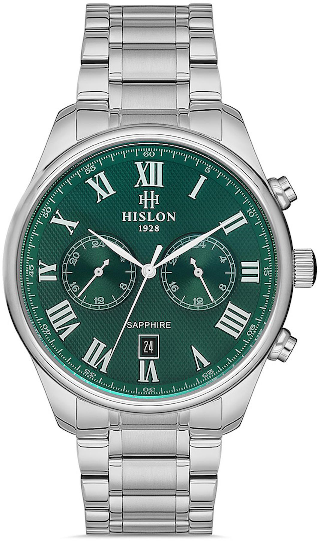 Hislon HİSLON DT113S-15SS Pusulalı Takvimli 44 mm Çelik Kordon Analog Kol Saati