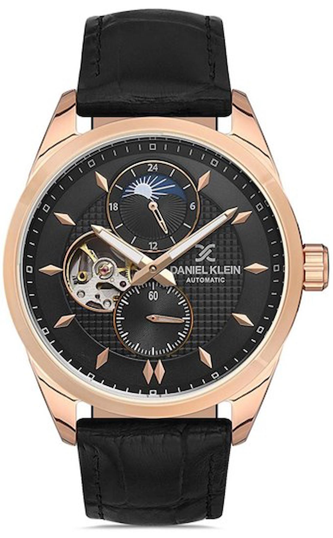 Daniel Klein DKE.1.10517.3 43 mm Siyah Deri Kordon Analog Erkek Kol Saati