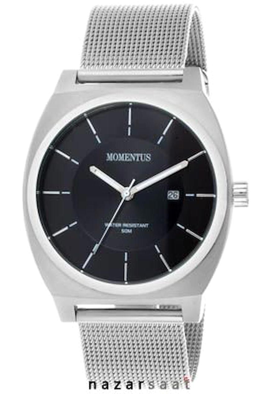 Momentus EM242S-04SS Takvimli 39 mm Metal Kordon Analog Erkek Kol Saati