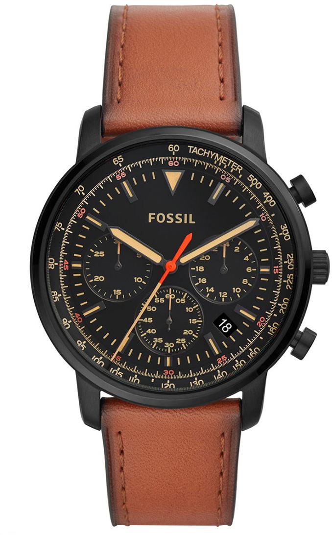 Fossil FS5501 Takvimli 36-40 mm Kahverengi Deri Kordon Analog Erkek Kol Saati