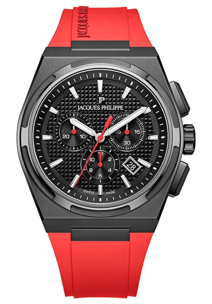 Jacques Philippe JPQGC411841XR Takvimli 42 mm Kırmızı Çelik Kordon Analog Erkek Kol Saati